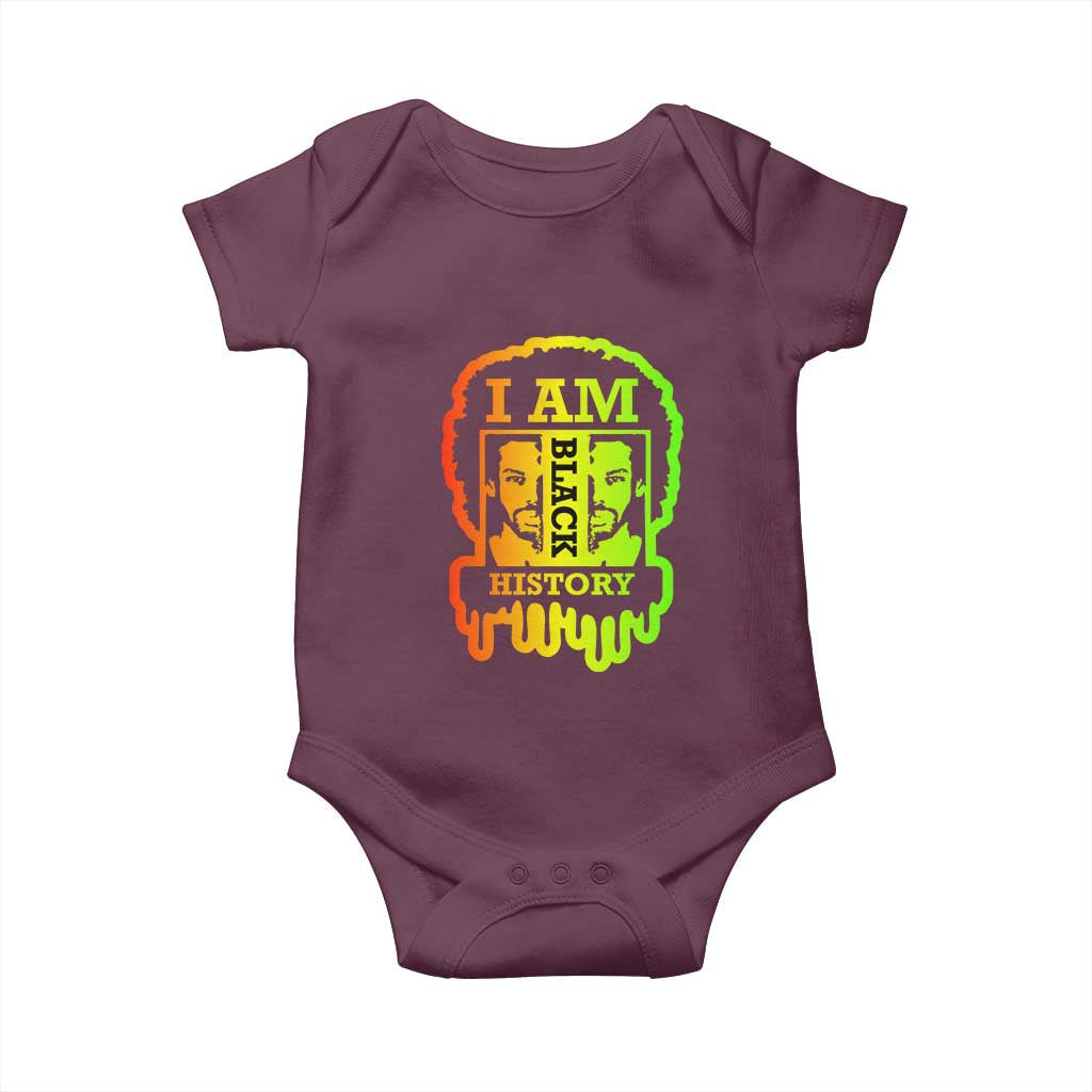 I Am Black History Baby Onesie Dope African American Men TS02 Maroon Print Your Wear