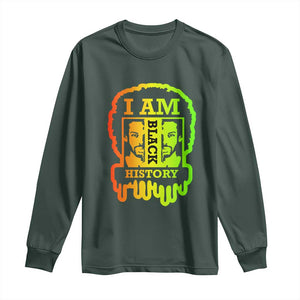 I Am Black History Long Sleeve Shirt Dope African American Men TS02 Dark Forest Green Print Your Wear