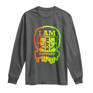 I Am Black History Long Sleeve Shirt Dope African American Men TS02 Dark Heather Print Your Wear