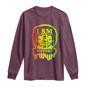 I Am Black History Long Sleeve Shirt Dope African American Men TS02 Maroon Print Your Wear