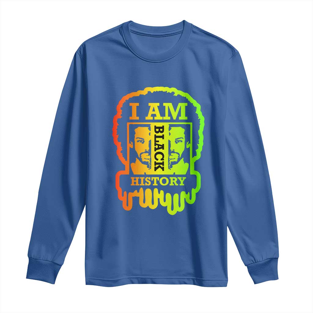 I Am Black History Long Sleeve Shirt Dope African American Men TS02 Royal Blue Print Your Wear