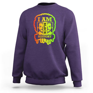 I Am Black History Sweatshirt Black Dope African American Mens TS02 Purple Printyourwear