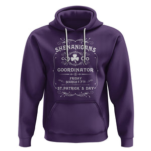 Funny St. Patricks Day Hoodie Shenanigans Coordinator TS02 Purple Printyourwear