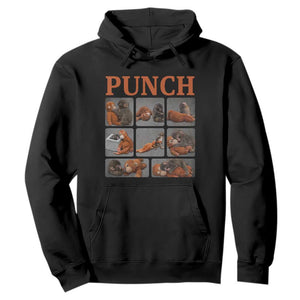 Cute Baby Monkey Punch with Plush Toy Graphic Hoodie TS02 Black Print Your Wear