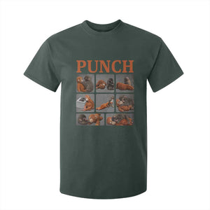 Cute Baby Monkey Punch with Plush Toy Graphic T Shirt For Kid TS02 Dark Forest Green Print Your Wear