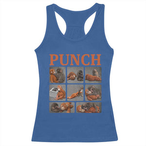 Cute Baby Monkey Punch with Plush Toy Graphic Racerback Tank Top TS02 Royal Blue Print Your Wear