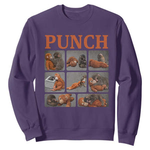 Cute Baby Monkey Punch with Plush Toy Graphic Sweatshirt TS02 Purple Print Your Wear
