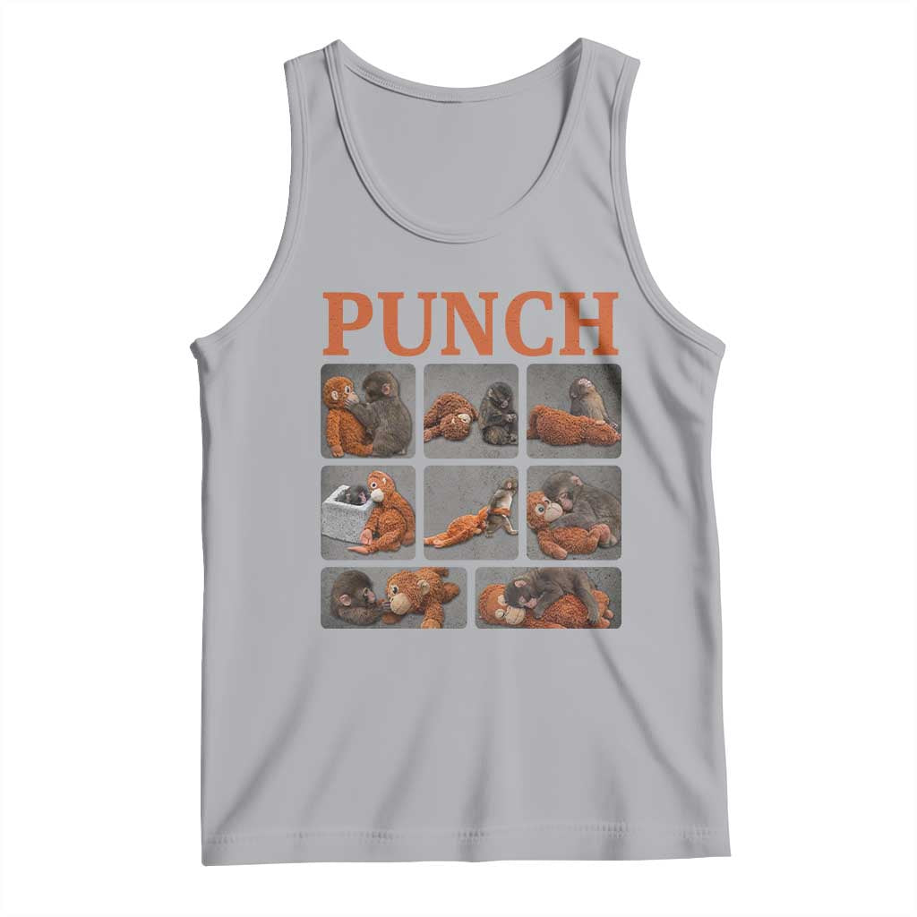Cute Baby Monkey Punch with Plush Toy Graphic Tank Top TS02 Athletic Heather Print Your Wear