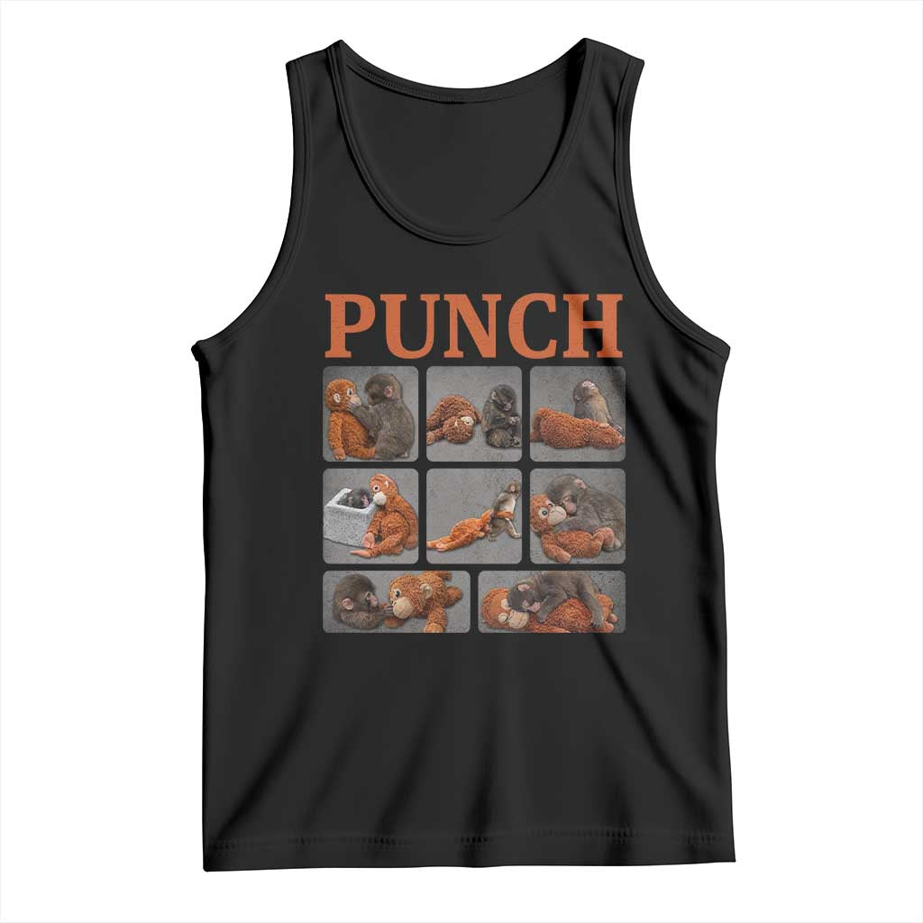 Cute Baby Monkey Punch with Plush Toy Graphic Tank Top TS02 Black Print Your Wear