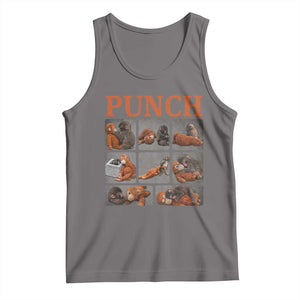 Cute Baby Monkey Punch with Plush Toy Graphic Tank Top TS02 Deep Heather Print Your Wear