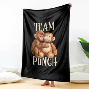 Team Punch Cute Baby Monkey Hugging Plush Toy Graphic Throw Blanket TS02 Print Your Wear