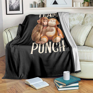 Team Punch Cute Baby Monkey Hugging Plush Toy Graphic Throw Blanket TS02 Print Your Wear