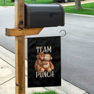 Team Punch Cute Baby Monkey Hugging Plush Toy Graphic Garden Flag TS02 Print Your Wear