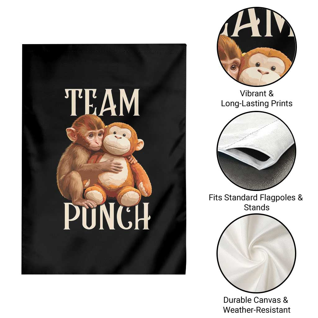 Team Punch Cute Baby Monkey Hugging Plush Toy Graphic Garden Flag TS02 Print Your Wear