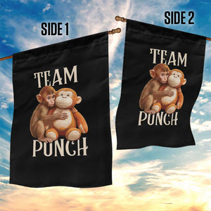Team Punch Cute Baby Monkey Hugging Plush Toy Graphic Garden Flag TS02 Print Your Wear