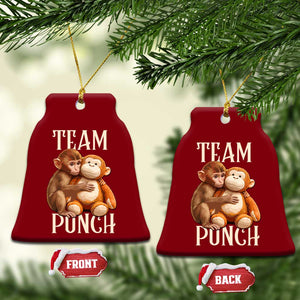 Team Punch Cute Baby Monkey Hugging Plush Toy Graphic Ceramic Ornament TS02 Print Your Wear