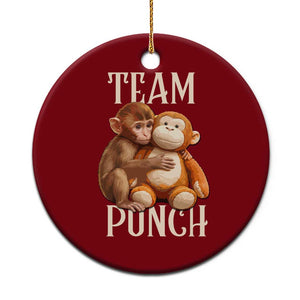 Team Punch Cute Baby Monkey Hugging Plush Toy Graphic Ceramic Ornament TS02 1pc Red Print Your Wear