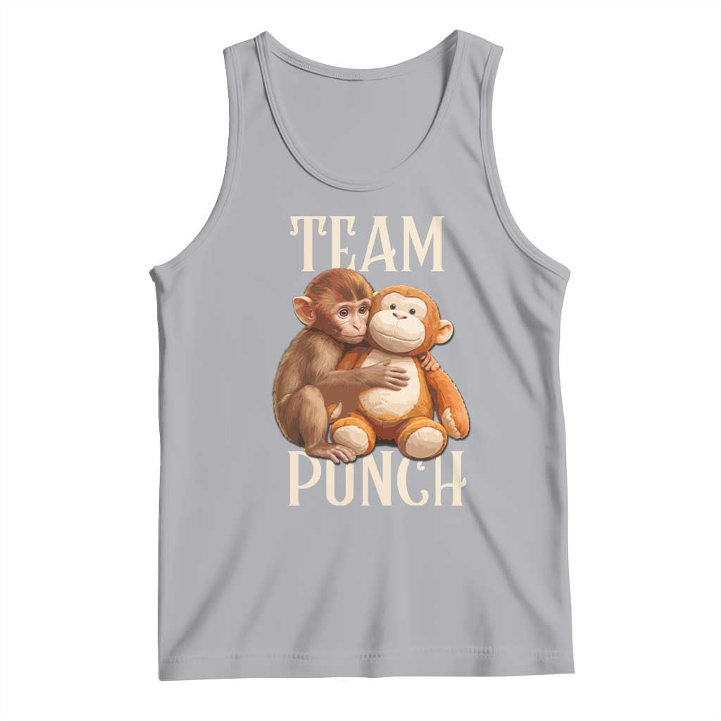 Team Punch Cute Baby Monkey Hugging Plush Toy Graphic Tank Top TS02 Athletic Heather Print Your Wear