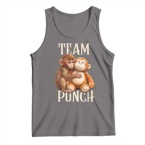 Team Punch Cute Baby Monkey Hugging Plush Toy Graphic Tank Top TS02 Deep Heather Print Your Wear