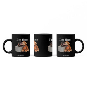 I’m Fine Viral Punch Monkey Meme Coffee Mug Cute Baby Monkey Hugging Plush Emotional Humor Gift TS02 Print Your Wear