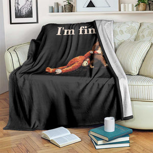I’m Fine Funny Monkey Meme Throw Blanket Viral Punch Baby Monkey Relatable Cute Gift TS02 Print Your Wear