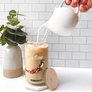 I’m Fine Funny Monkey Meme Glass Can Viral Punch Baby Monkey Relatable Cute Gift TS02 Print Your Wear