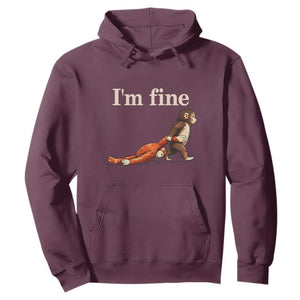 I’m Fine Funny Monkey Meme Hoodie Viral Punch Baby Monkey Relatable Cute Gift TS02 Maroon Print Your Wear