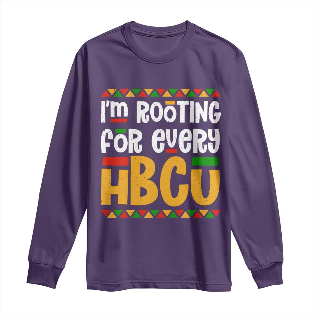 I’m Rooting for Every HBCU Long Sleeve Shirt Black Pride Support Alumni Students Culture Lovers TS02 Purple Print Your Wear