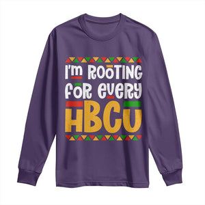 I’m Rooting for Every HBCU Long Sleeve Shirt Black Pride Support Alumni Students Culture Lovers TS02 Purple Print Your Wear