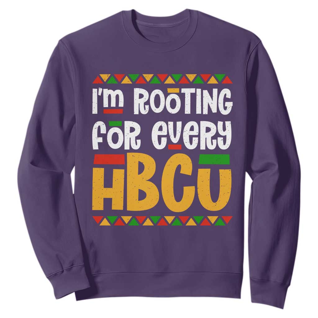 I’m Rooting for Every HBCU Sweatshirt Black Pride Support Alumni Students Culture Lovers TS02 Purple Print Your Wear