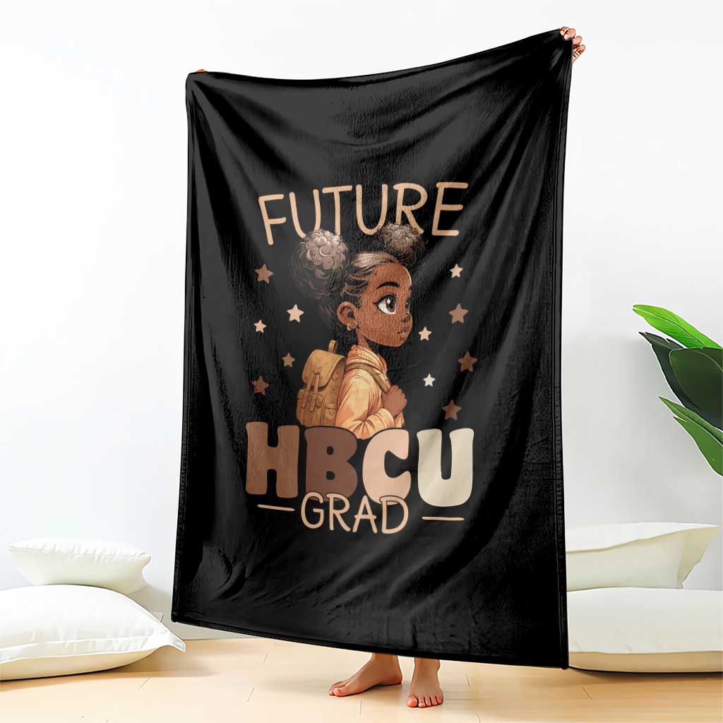 Future HBCU Grad Black Girl Throw Blanket College Bound Pride Black Excellence Supporters TS02 Print Your Wear