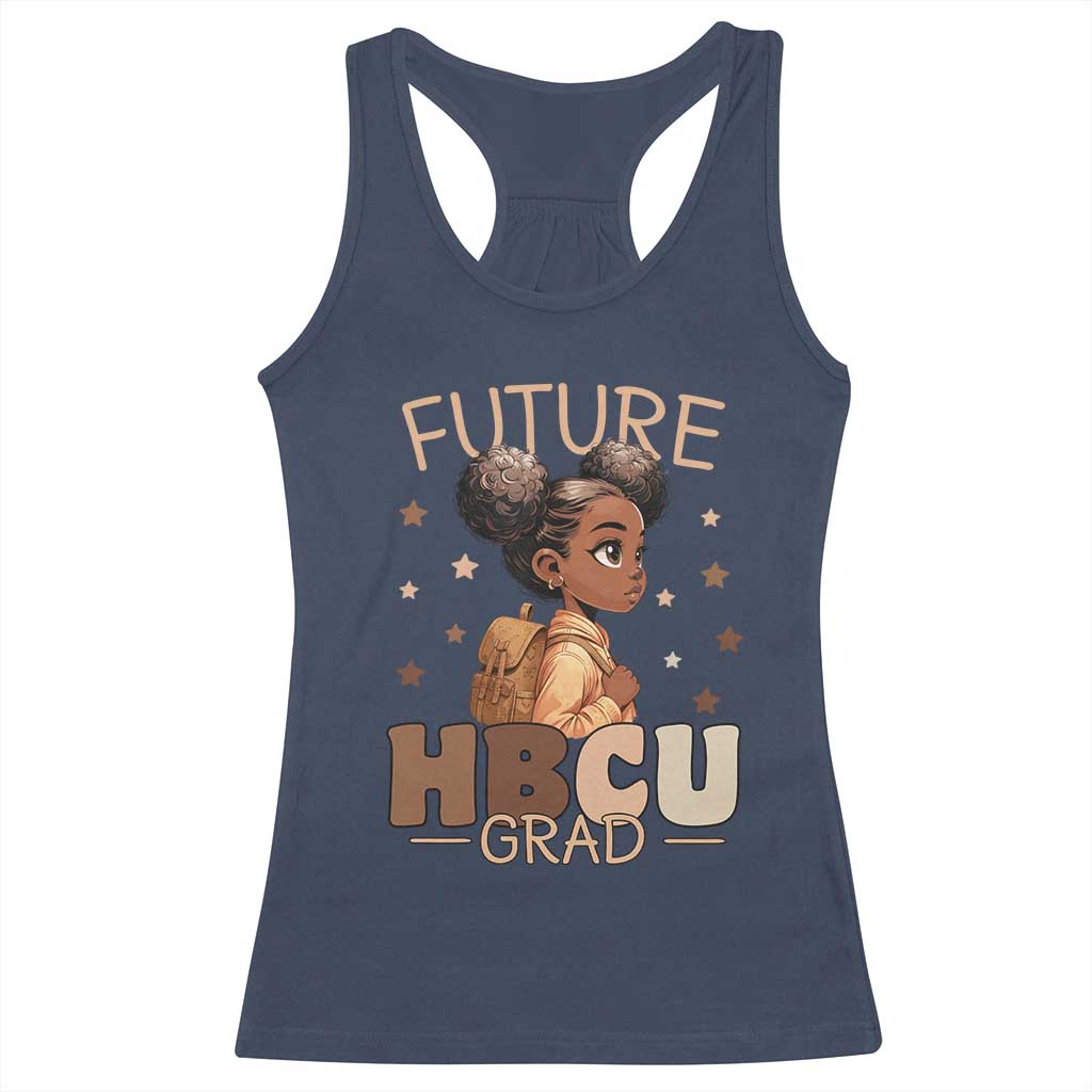 Future HBCU Grad Black Girl Racerback Tank Top College Bound Pride Black Excellence Supporters TS02 Navy Print Your Wear
