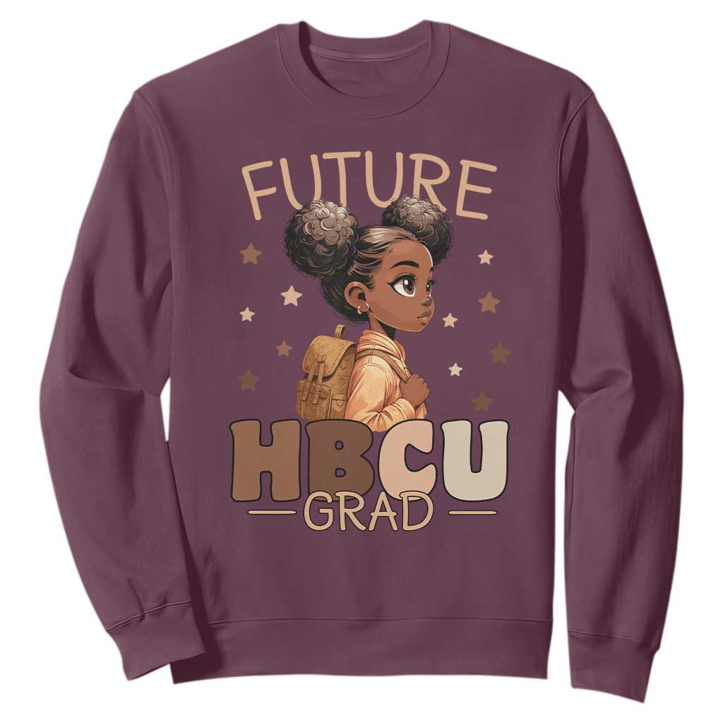 Future HBCU Grad Black Girl Sweatshirt College Bound Pride Black Excellence Supporters TS02 Maroon Print Your Wear