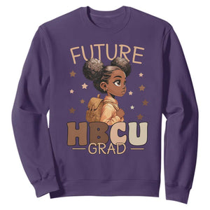 Future HBCU Grad Black Girl Sweatshirt College Bound Pride Black Excellence Supporters TS02 Purple Print Your Wear