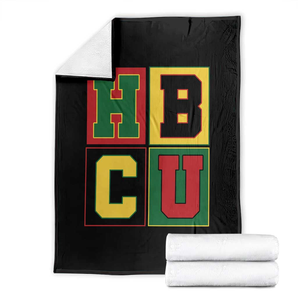 HBCU Block Letter Pride Graphic Throw Blanket College Support Statement Black Excellence TS02 Black Print Your Wear