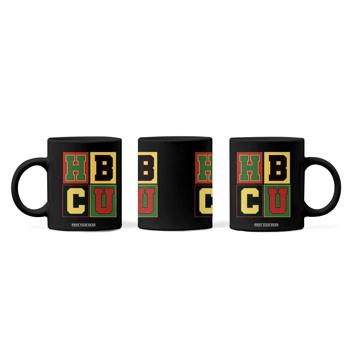 HBCU Block Letter Pride Graphic Coffee Mug College Support Statement Black Excellence TS02 Print Your Wear