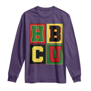 HBCU Block Letter Pride Graphic Long Sleeve Shirt College Support Statement Black Excellence TS02 Purple Print Your Wear
