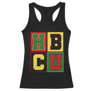 HBCU Block Letter Pride Graphic Racerback Tank Top College Support Statement Black Excellence TS02 Black Print Your Wear