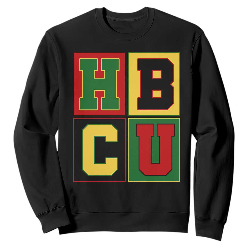 HBCU Block Letter Pride Graphic Sweatshirt College Support Statement Black Excellence TS02 Black Print Your Wear