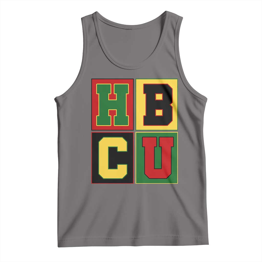 HBCU Block Letter Pride Graphic Tank Top College Support Statement Black Excellence TS02 Deep Heather Print Your Wear