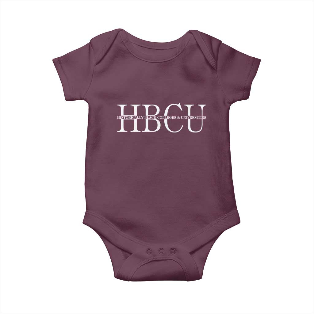 HBCU Pride Classic Statement Baby Onesie Minimalist Black Excellence and History TS02 Maroon Print Your Wear