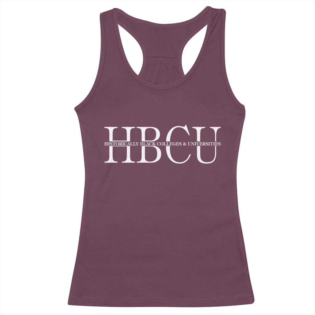 HBCU Pride Classic Statement Racerback Tank Top Minimalist Black Excellence and History TS02 Maroon Print Your Wear