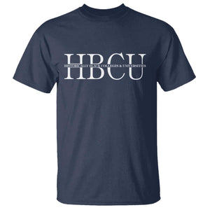 HBCU Pride Classic Statement T Shirt Minimalist Black Excellence and History TS02 Navy Print Your Wear