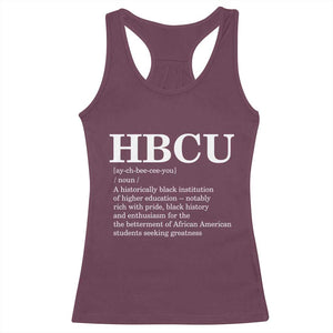 HBCU Definition Racerback Tank Top Historically Black College Pride Celebrating Education and Black History TS02 Maroon Print Your Wear