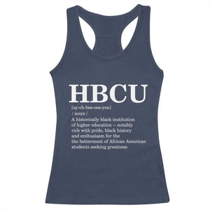 HBCU Definition Racerback Tank Top Historically Black College Pride Celebrating Education and Black History TS02 Navy Print Your Wear
