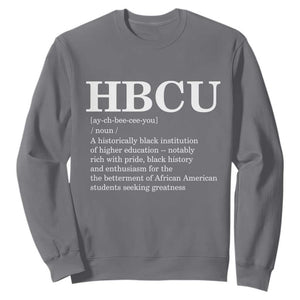 HBCU Definition Sweatshirt Historically Black College Pride Celebrating Education and Black History TS02 Charcoal Print Your Wear