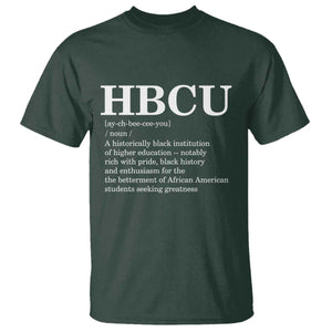 HBCU Definition T Shirt Historically Black College Pride Celebrating Education and Black History TS02 Dark Forest Green Print Your Wear