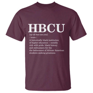 HBCU Definition T Shirt Historically Black College Pride Celebrating Education and Black History TS02 Maroon Print Your Wear