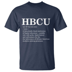 HBCU Definition T Shirt Historically Black College Pride Celebrating Education and Black History TS02 Navy Print Your Wear