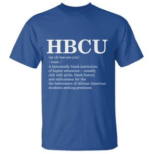 HBCU Definition T Shirt Historically Black College Pride Celebrating Education and Black History TS02 Royal Blue Print Your Wear